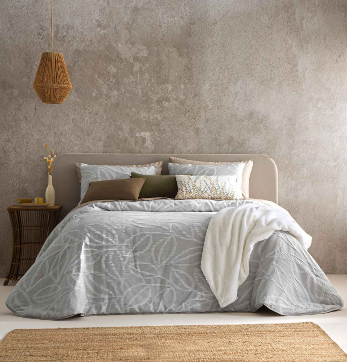 Couvre lit matelassé Sira gris Antilo