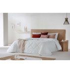 Couvre-lit velours matelassé Leire blanc Antilo - Blancollection