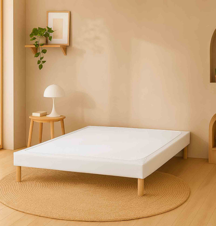 Cache sommier en jersey Azalée blanc Toison d'Or - Blancollection
