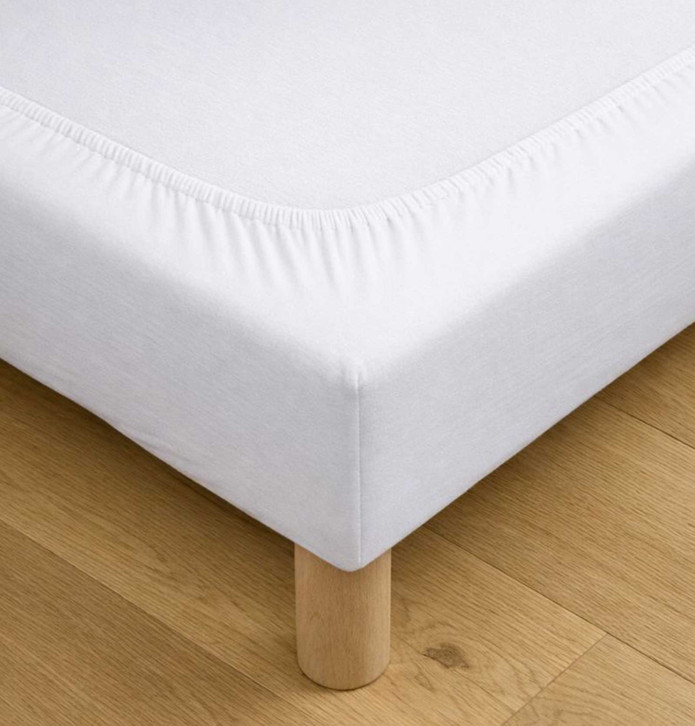 Cache sommier en jersey Azalée blanc Toison d'Or - Blancollection