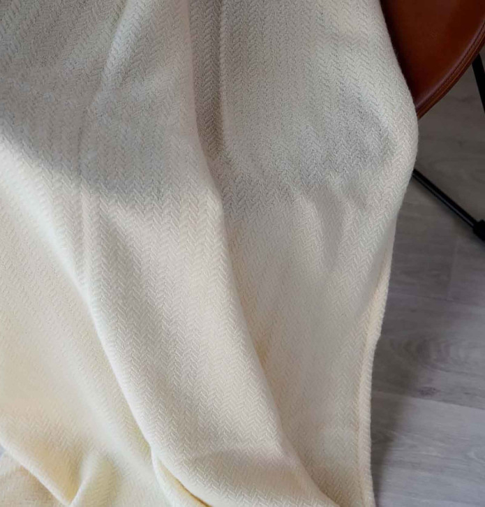 Plaid laine et soie Hanoï Toison d'Or - Blancollection