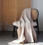 Couvre-lit coton lavé Séville latte Toison d'Or - Blancollection
