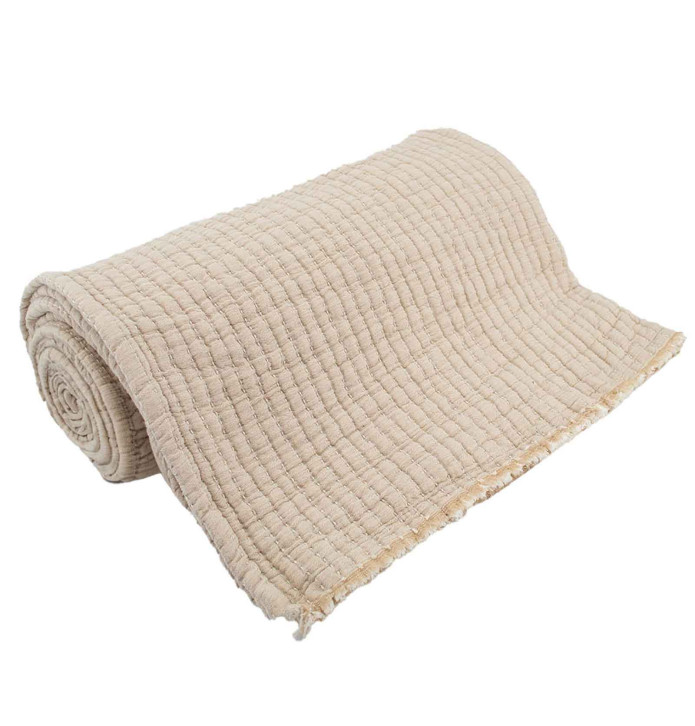Couvre-lit coton lavé Séville latte Toison d'Or - Blancollection