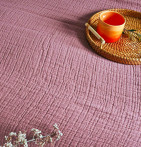 Couvre-lit gaze de coton Bréhat rose glacé Toison d'Or - Blancollection