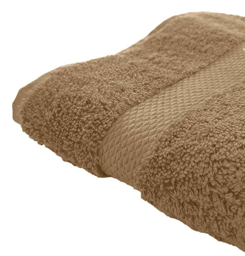 Serviettes de toilette coton bio muscade Aquanatura - Blancollection