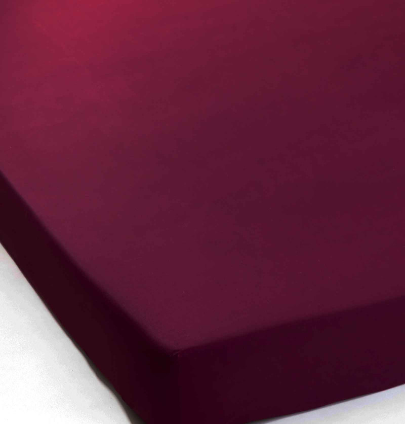 Drap housse percale lie de vin La Maison de Balmy
