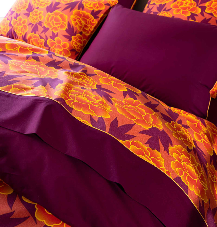 Parure de lit percale Pivoine La maison de Balmy - Blancollection