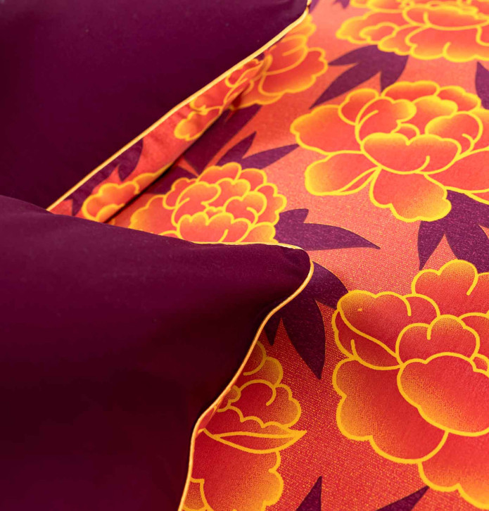 Parure de lit percale Pivoine La maison de Balmy - Blancollection