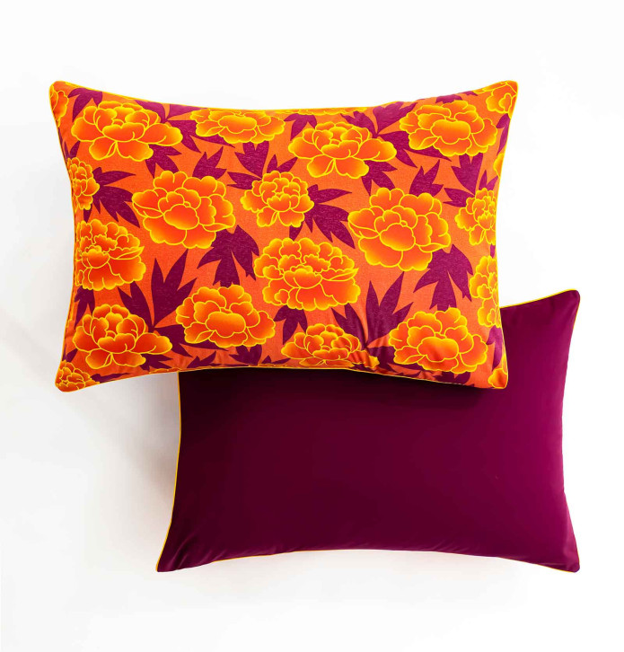 Parure de lit percale Pivoine La maison de Balmy - Blancollection