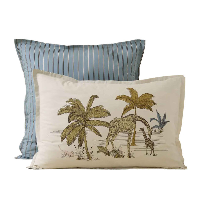 Taie d'oreiller percale l'Oasis Sylvie Thiriez