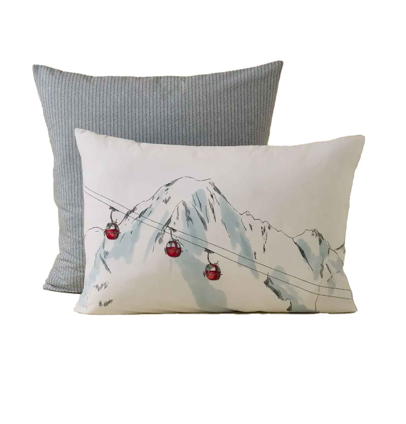 Taie d'oreiller percale RDV au sommet Sylvie Thiriez
