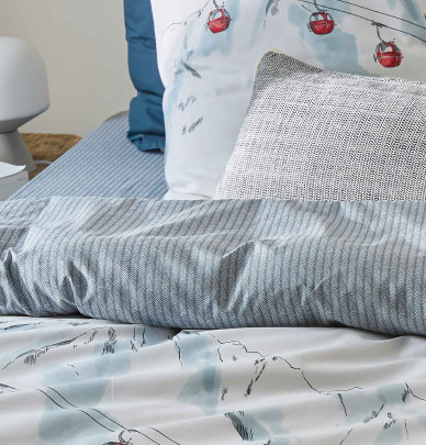Taie d'oreiller percale RDV au sommet Sylvie Thiriez