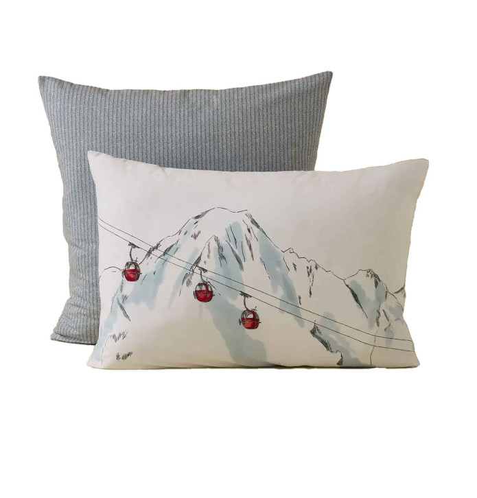 Parure de lit percale RDV au sommet Sylvie Thiriez - Blancollection
