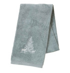 Serviette de toilette Trésor des Forêts gris perle Sylvie Thiriez