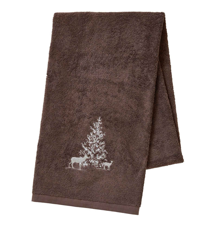 Serviette de toilette Trésor des Forêts cacao Sylvie Thiriez