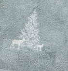 Drap de douche Trésor des forêts gris perle Sylvie Thiriez - Blancollection