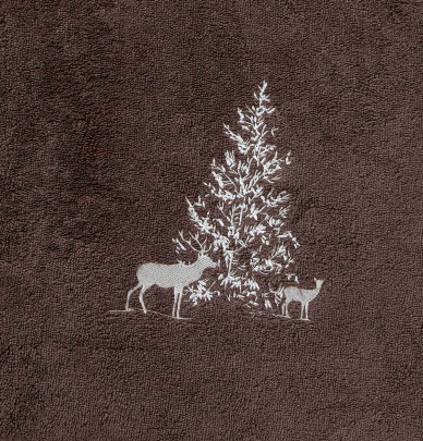 Drap de bain Trésor des forêts cacao Sylvie Thiriez