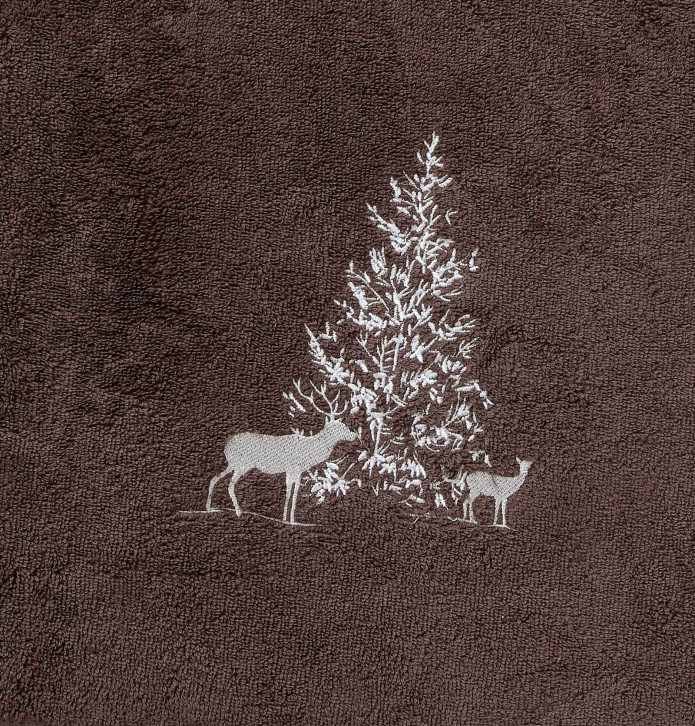 Drap de bain Trésor des forêts cacao Sylvie Thiriez - Blancollection