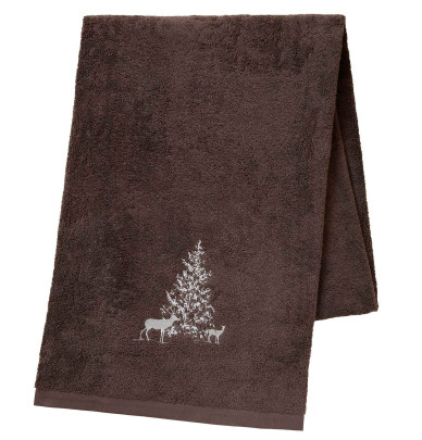 Drap de bain Trésor des forêts cacao Sylvie Thiriez