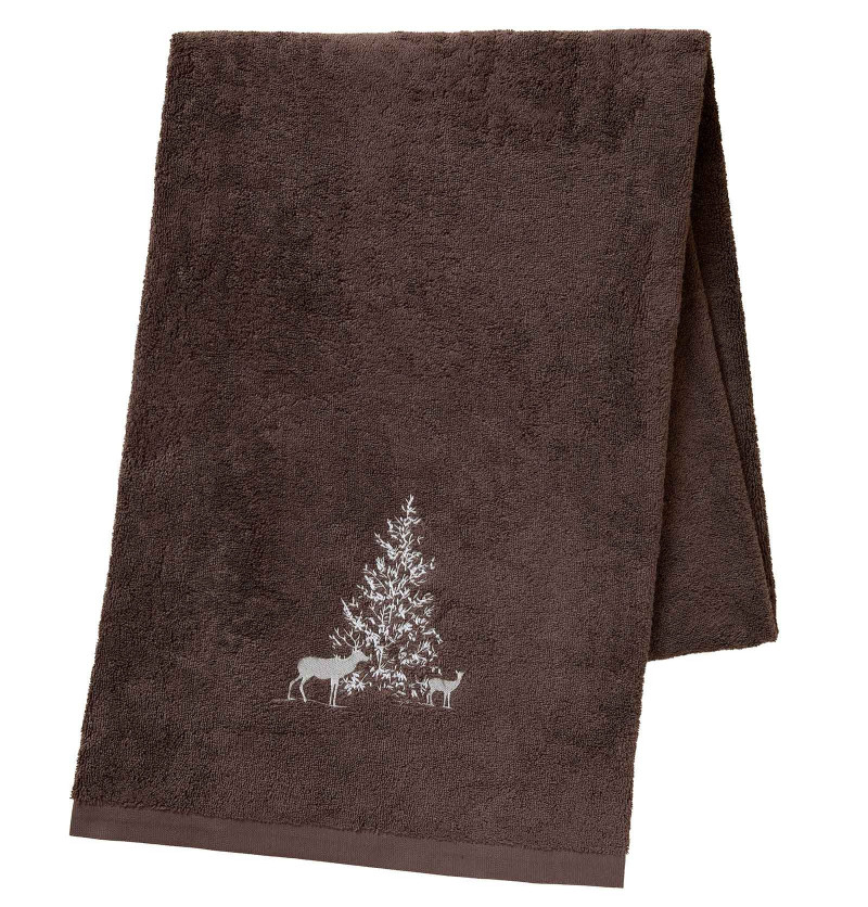 Drap de bain Trésor des forêts cacao Sylvie Thiriez