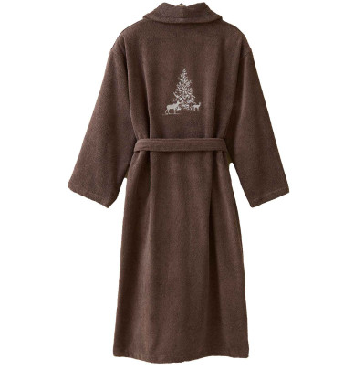 Peignoir brodé Trésor des forêts Sylvie Thiriez - Blancollection