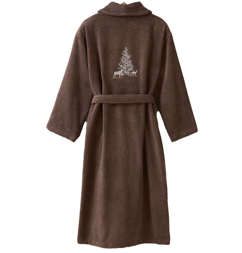 Peignoir brodé Trésor des forêts Sylvie Thiriez - Blancollection