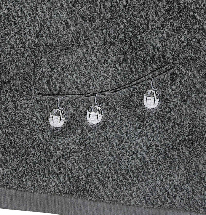 Serviette de toilette RDV au sommet gris Sylvie Thiriez - Blancollection