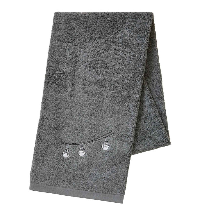 Drap de douche RDV au sommet gris Sylvie Thiriez