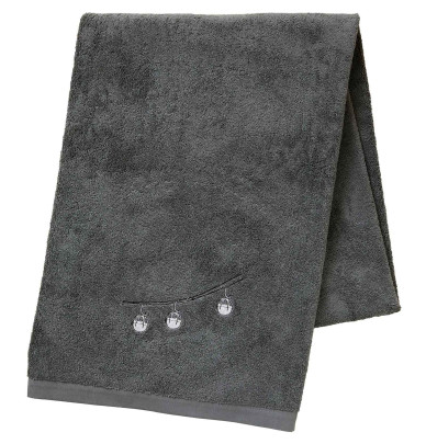 Drap de bain RDV au sommet gris Sylvie Thiriez