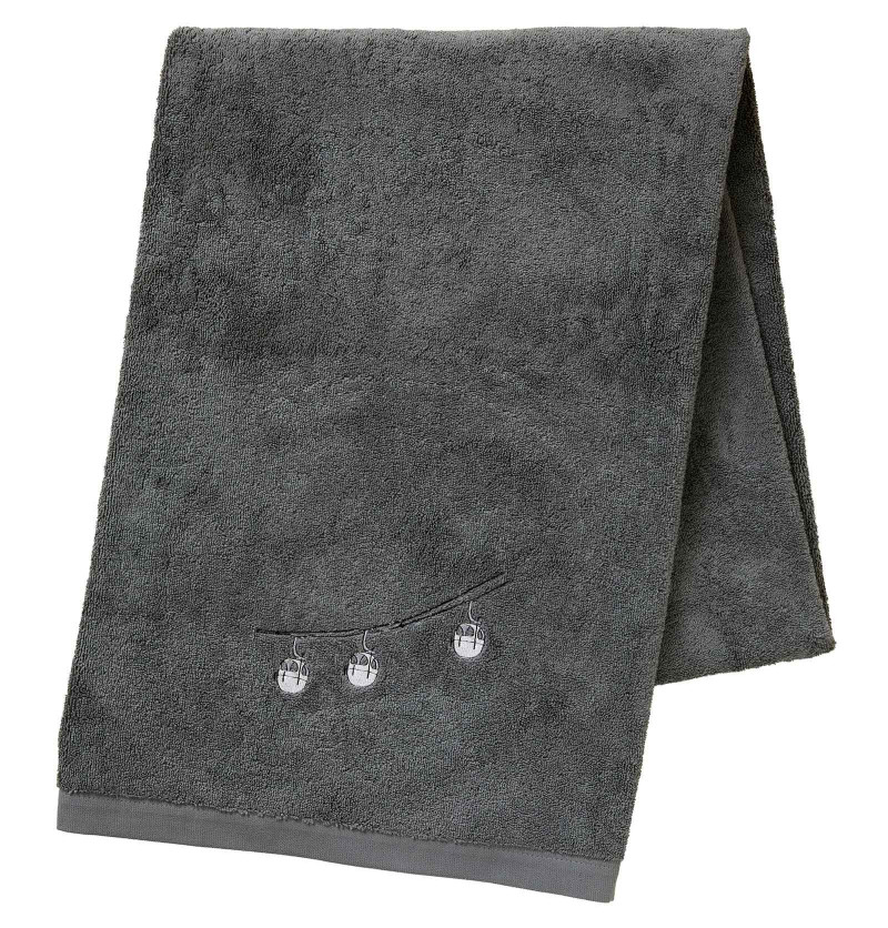 Drap de bain RDV au sommet gris Sylvie Thiriez