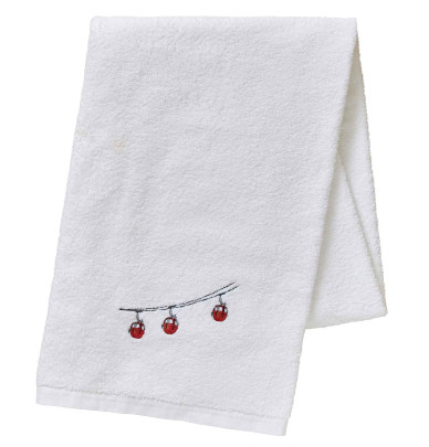 Drap de bain RDV au sommet blanc Sylvie Thiriez