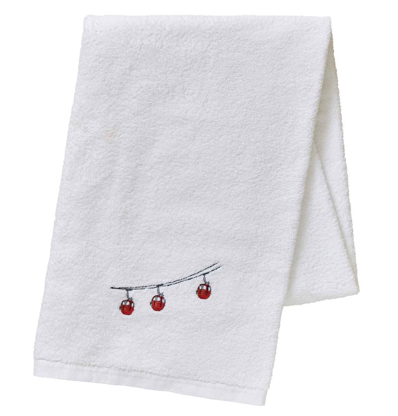 Drap de bain RDV au sommet blanc Sylvie Thiriez