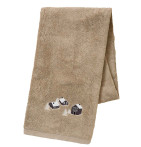 Serviette de toilette Au Coeur de la Vallée taupe Sylvie Thiriez