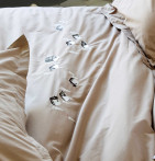Housse de couette percale Au coeur de la vallée taupe Sylvie Thiriez - Blancollection