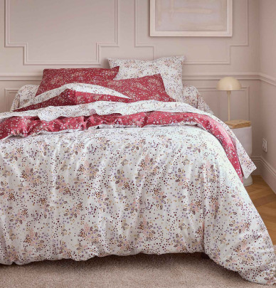 Housse de couette Lilou bordeaux Tradilinge