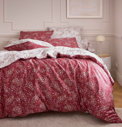 Housse de couette Lilou bordeaux Tradilinge