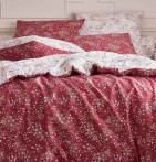 Housse de couette satin Lilou bordeaux Tradilinge - Blancollection