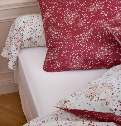 Taie d'oreiller satin Lilou bordeaux Tradilinge