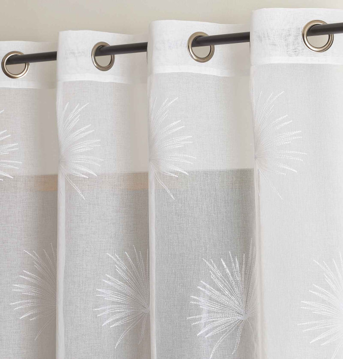 Voilage Palmy blanc Qabane - Blancollection