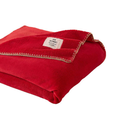 Plaid polaire Bien au chaud rouge Sylvie Thiriez