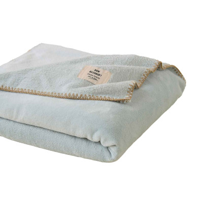 Plaid polaire Bien au chaud bleu glacier Sylvie Thiriez