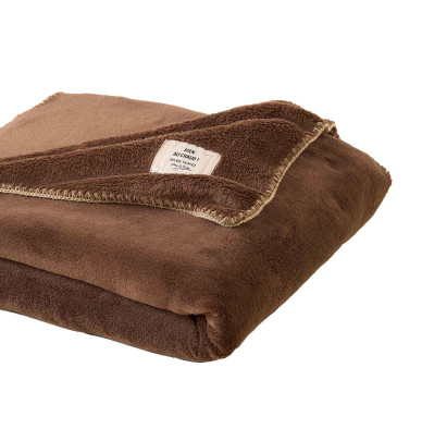 Plaid polaire Bien au chaud chocolat Sylvie Thiriez