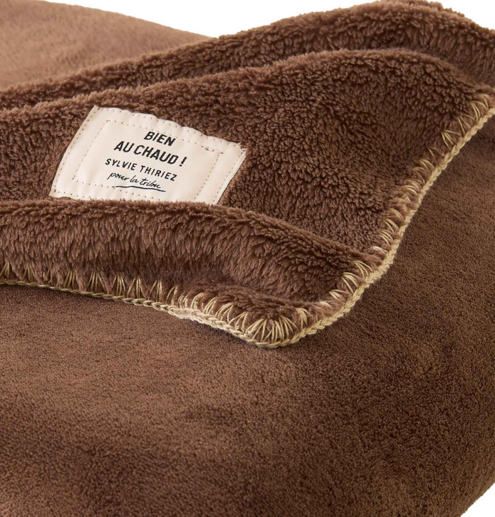 Plaid polaire Bien au Chaud chocolat Sylvie Thiriez - Blancollection