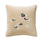 Housse coussin polaire Au Coeur de la vallée beige Sylvie Thiriez