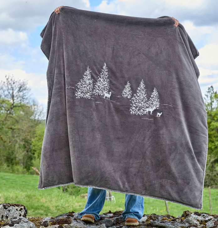 Plaid polaire Trésor des forêts Sylvie Thiriez