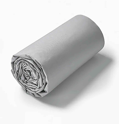 Drap housse percale gris duvet Sylvie Thiriez