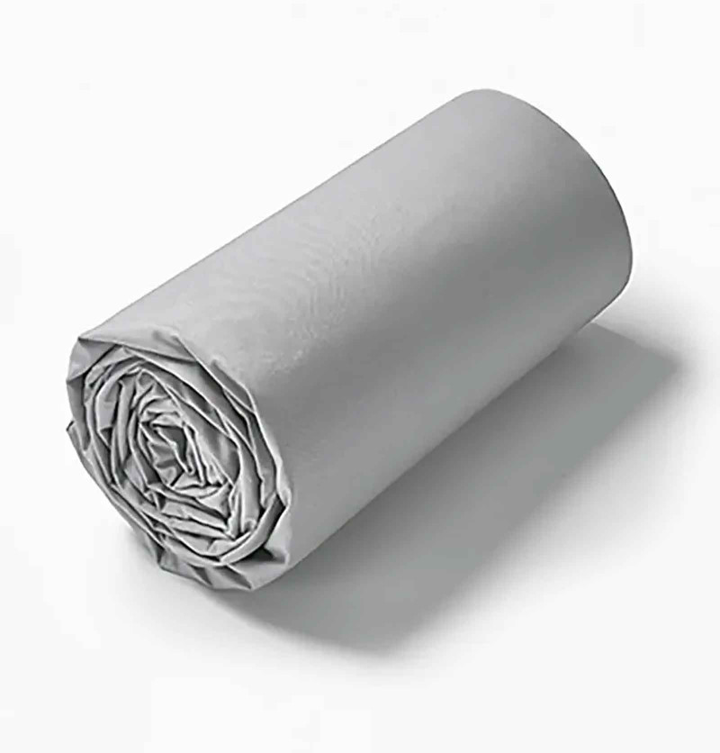 Drap housse percale gris duvet Sylvie Thiriez