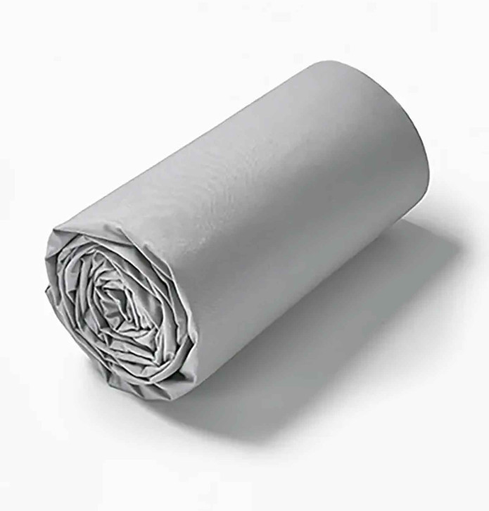 Drap housse percale gris duvet Sylvie Thiriez