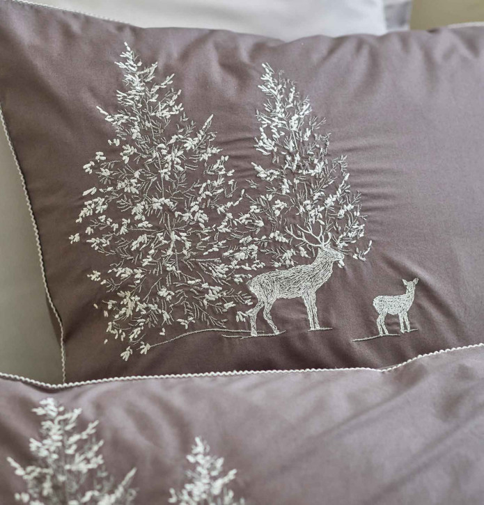 Parure de lit percale Trésor des forêts Sylvie Thiriez - Blancollection