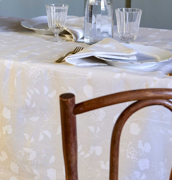 Nappe coton Belles Plantes Sylvie Thiriez - Blancollection